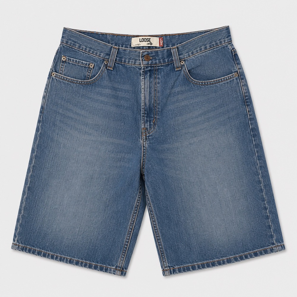 Levis 569 Denim Shorts Mens 34 Blue Loose Fit Baggy Jean Shorts Jorts
